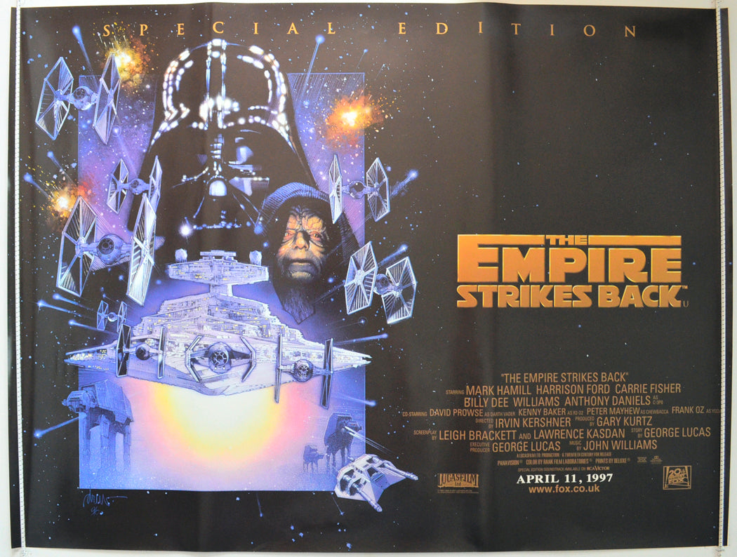 Star Wars Episode V : The Empire Strikes Back  Original British Quad Poster - Film Poster - Movie Poster 