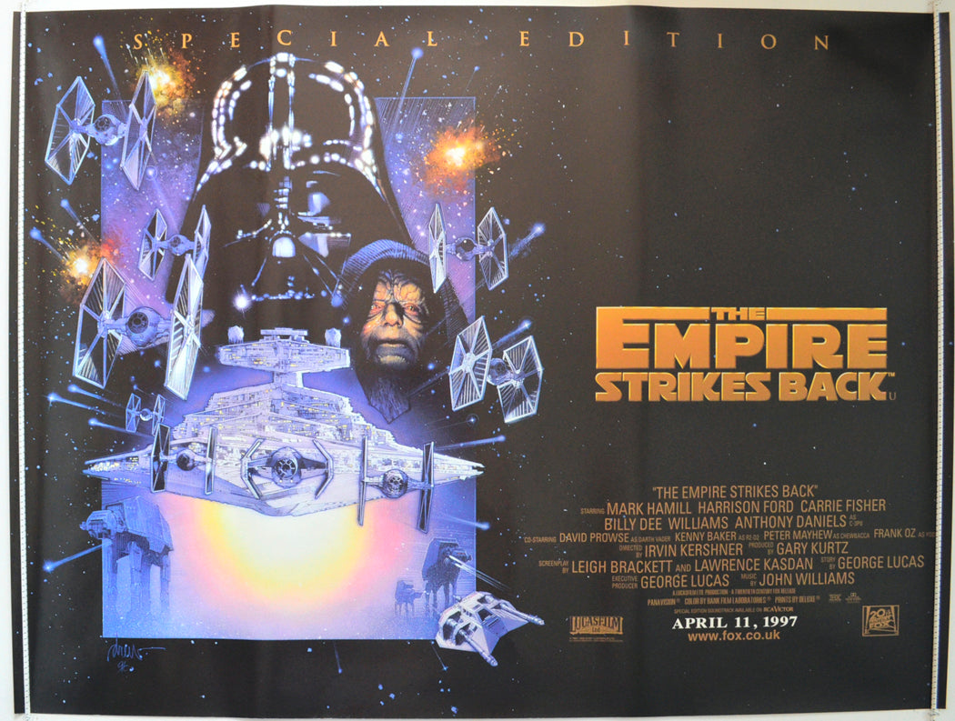 Star Wars Episode V : The Empire Strikes Back  Original British Quad Poster - Film Poster - Movie Poster 