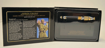 STAR WARS – MASTER REPLICAS - MACE WINDU SCALED LIGHTSABER (BOX INSIDE View)  