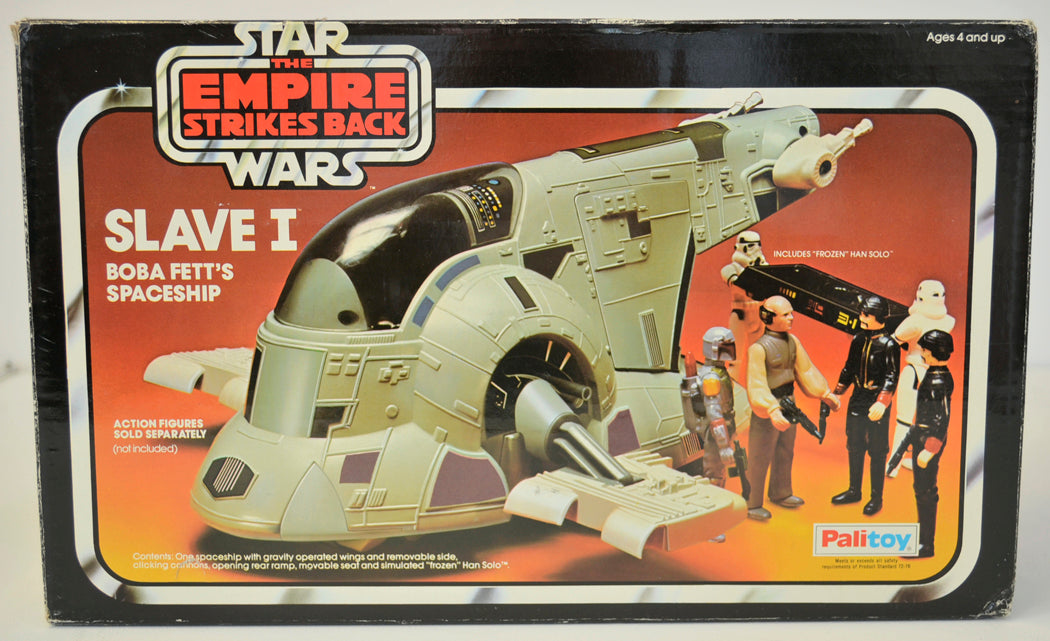 STAR WARS : EMPIRE STRIKES BACK - SLAVE 1 - Palitoy Toy 33356 (BOX BACK View)  