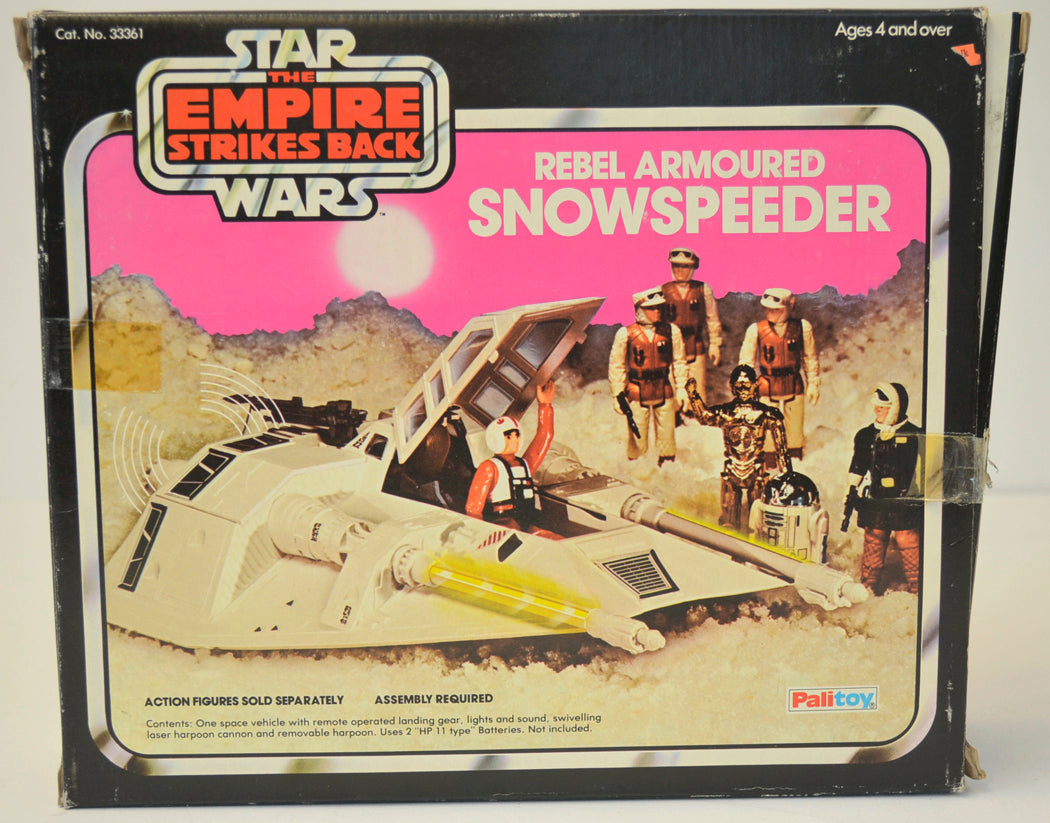 STAR WARS : EMPIRE STRIKES BACK - SNOWSPEEDER - Palitoy Toy - 33361 (BOX BACK View)  