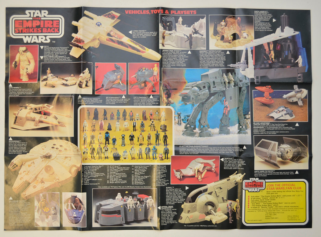 STAR WARS : EMPIRE STRIKES BACK - SNOWSPEEDER - Palitoy Toy - 33361 (VEHICLES TOYS AND PLAYSETS POSTER - BACK)  