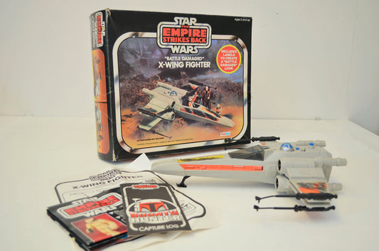 Star Wars : The Empire Strikes Back - X-Wing Fighter - Battle Damaged  Original Boxed Vintage Palitoy Toy (Grey Plastic, Non Electronic Version)