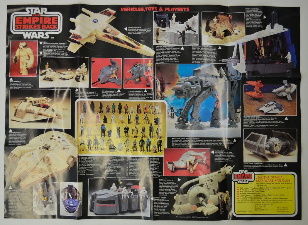 STAR WARS : EMPIRE STRIKES BACK - X-WING FIGHTER - Palitoy Toy - 33388 (VEHICLES TOYS & PLAYSETS POSTER - BACK)  