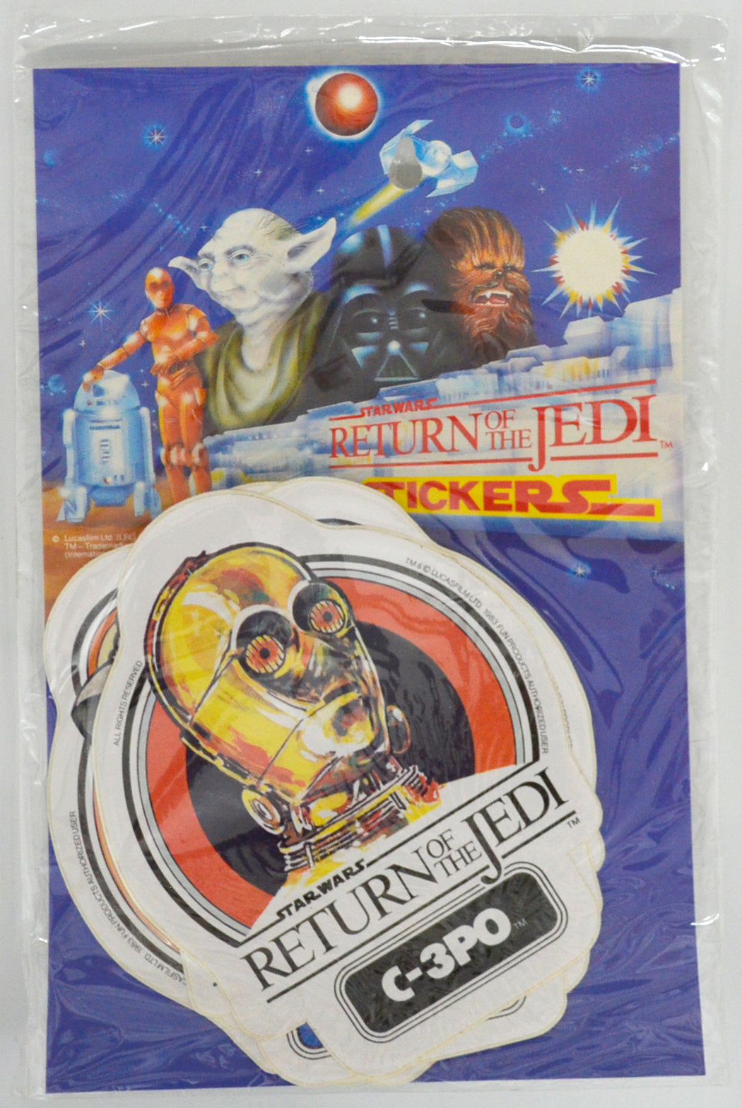 STAR WARS : THE RETURN OF THE JEDI (C3PO) Fun Products International 12 pack Sticker Set 