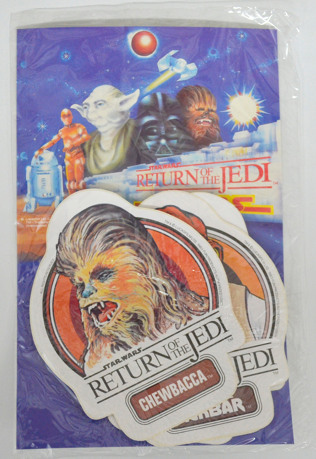 STAR WARS : THE RETURN OF THE JEDI (Chewbacca) Fun Products International 12 pack Sticker Set 