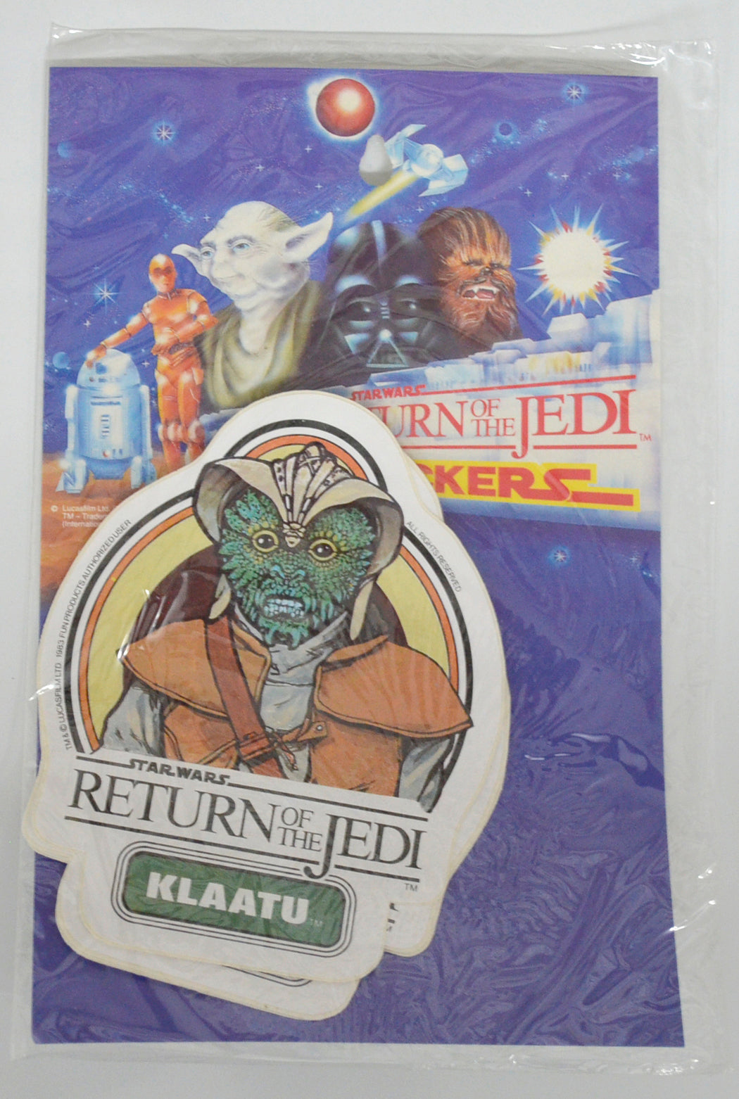 STAR WARS : THE RETURN OF THE JEDI (Klaatu) Fun Products International 12 pack Sticker Set 