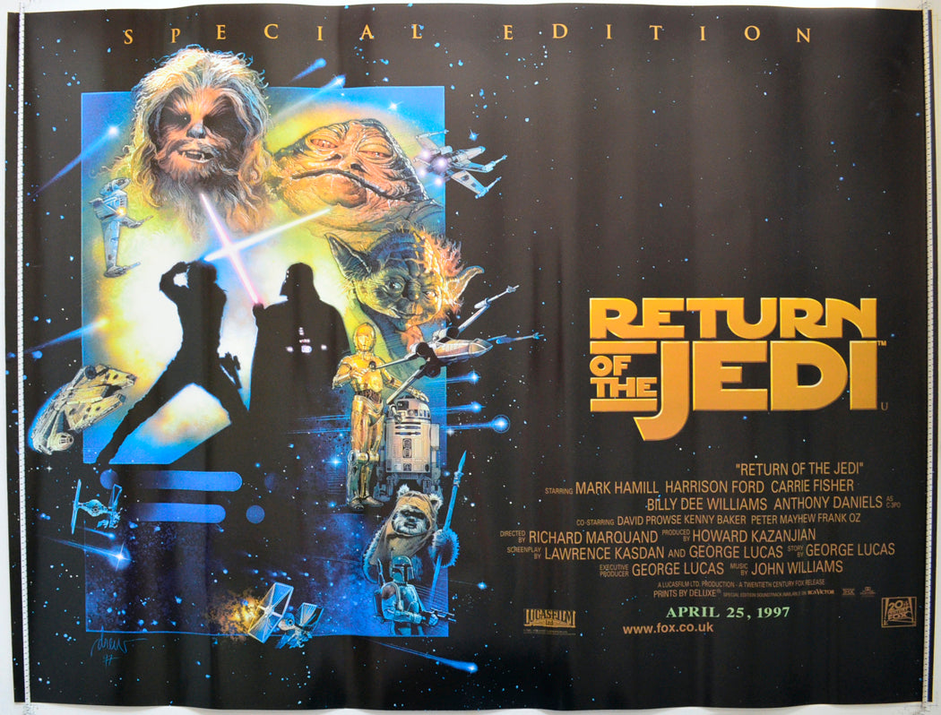 Star Wars Episode VI : The Return Of The Jedi  Original British Quad Poster - Film Poster - Movie Poster 