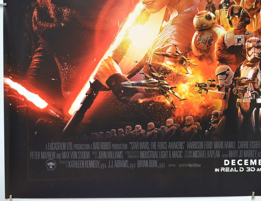 STAR WARS : THE FORCE AWAKENS (Bottom Left) Cinema Quad Movie Poster 