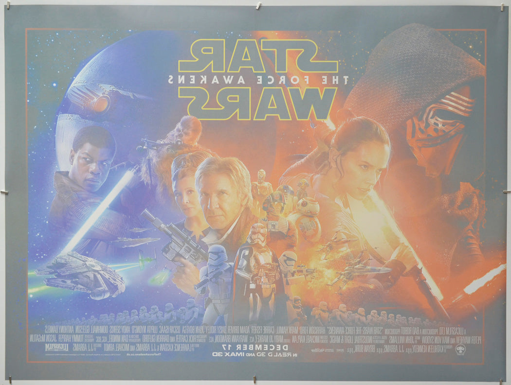 Star Wars : The Force Awakens (Back) Cinema Quad Movie Poster 