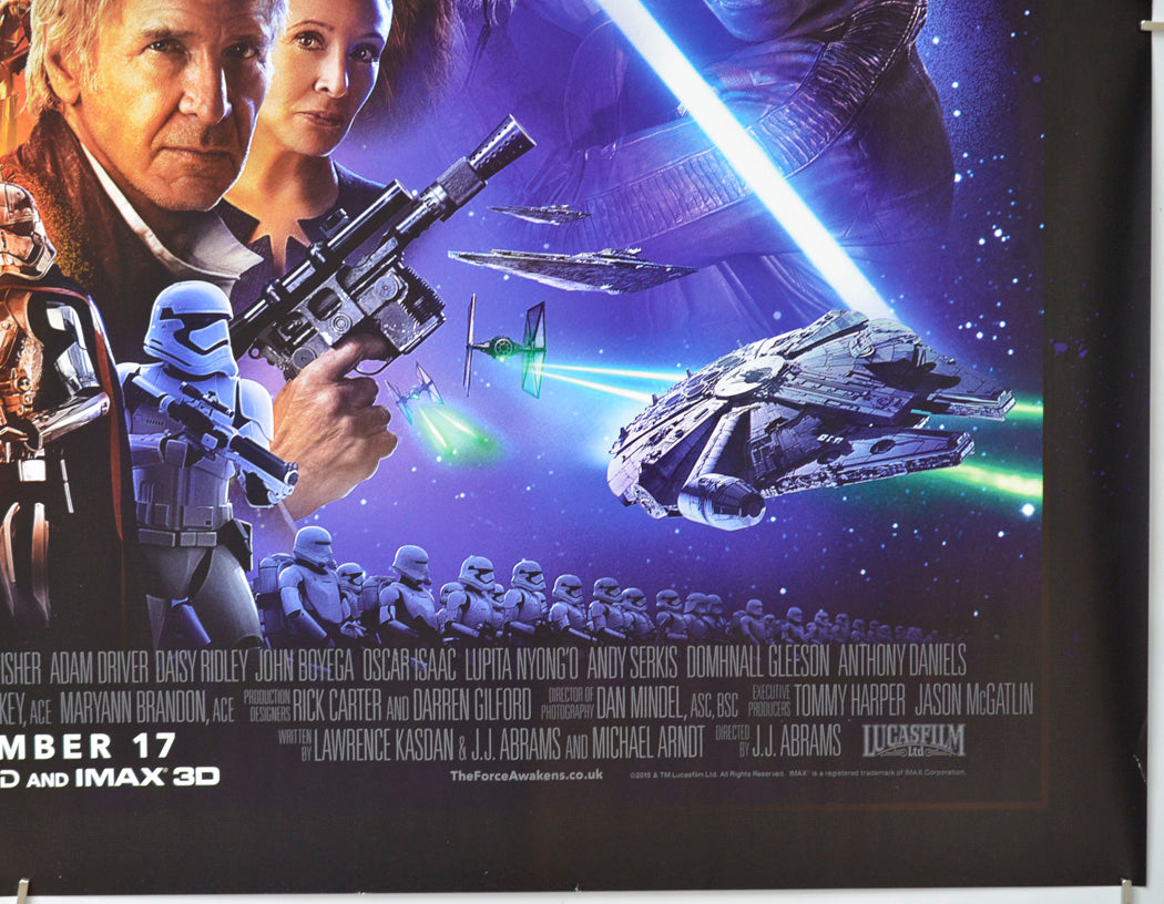 Star Wars : The Force Awakens (Bottom Right) Cinema Quad Movie Poster 