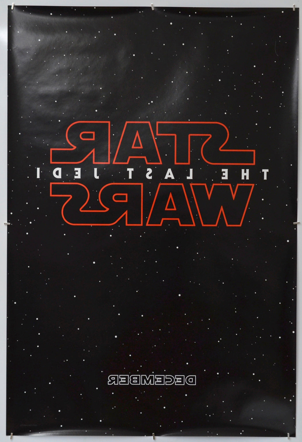 Star Wars : The Last Jedi (Back) Cinema One Sheet Movie Poster 