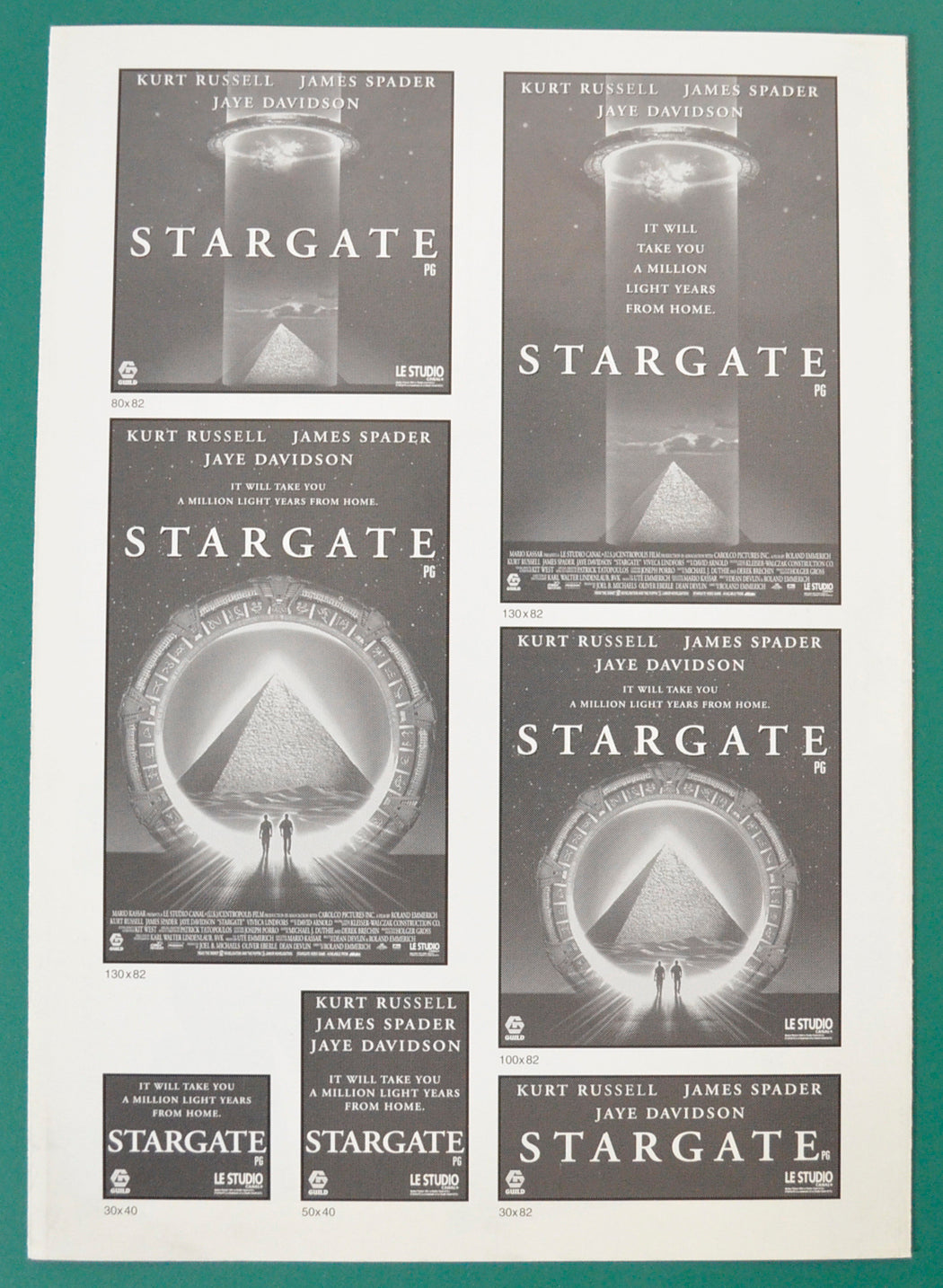 STARGATE – Original Cinema Exhibitors Press Book - Back