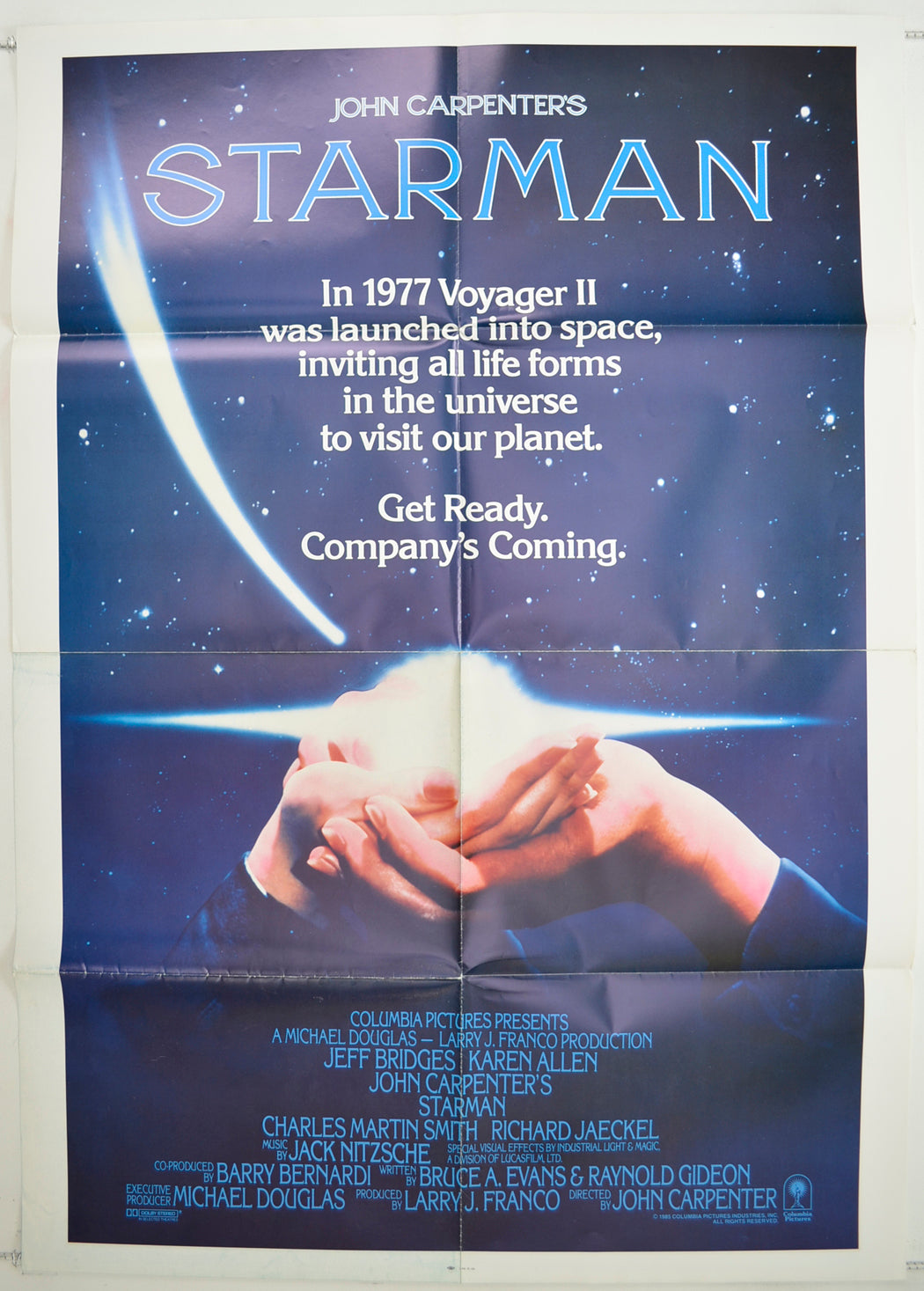 Starman   Original One Sheet Poster - Film Poster - Movie Poster 