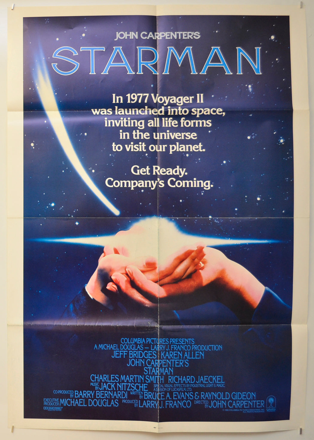 Starman Original One Sheet Poster - Film Poster - Movie Poster  