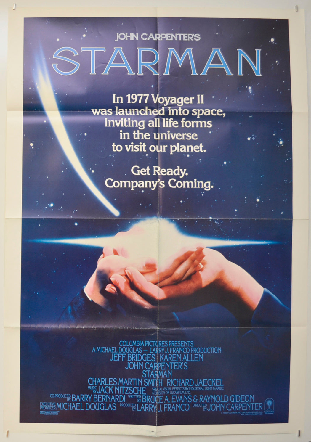 Starman Original One Sheet Poster - Film Poster - Movie Poster  