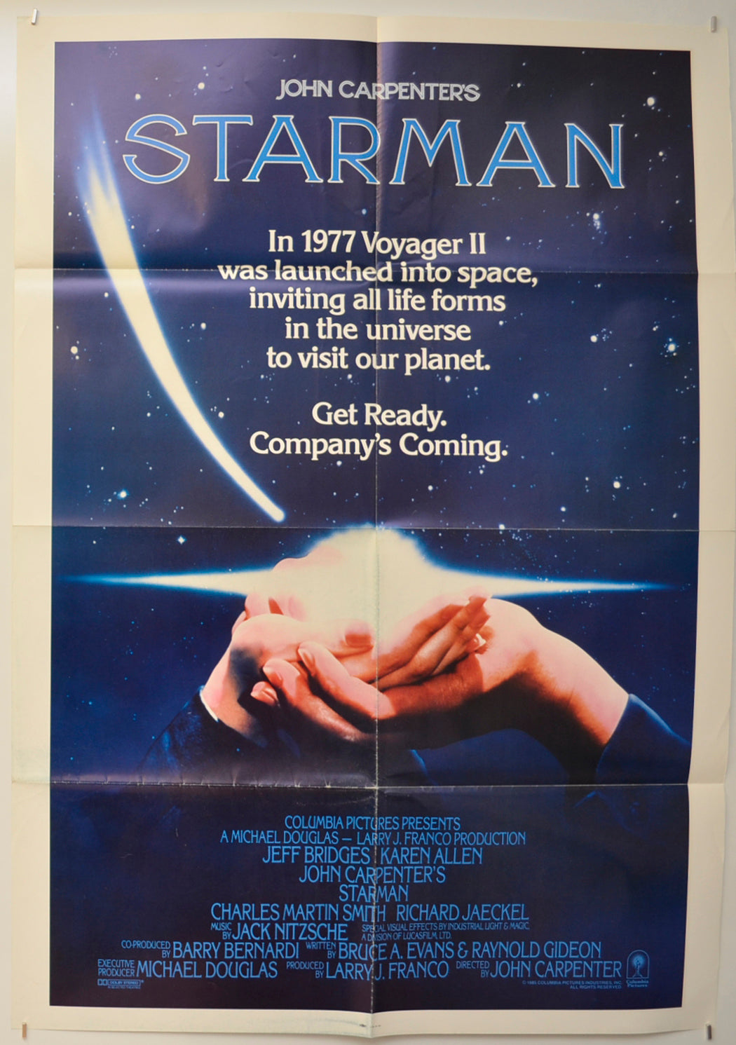 Starman Original One Sheet Poster - Film Poster - Movie Poster  