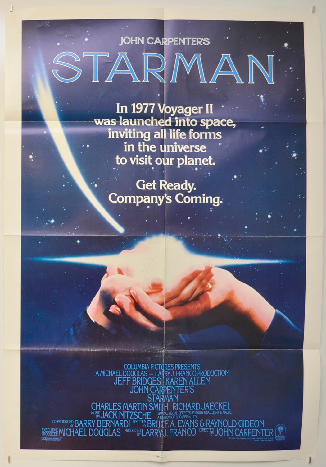 Starman Original One Sheet Poster - Film Poster - Movie Poster  