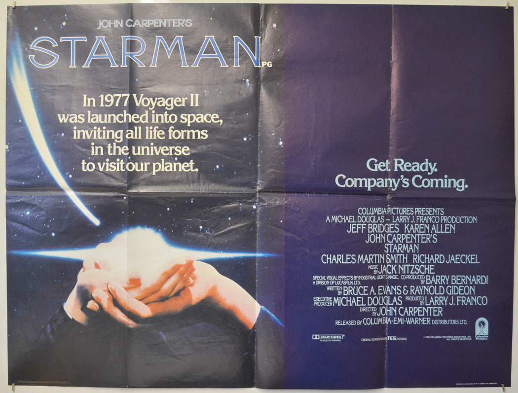 Starman  Original Quad Poster - Film Poster - Movie Poster