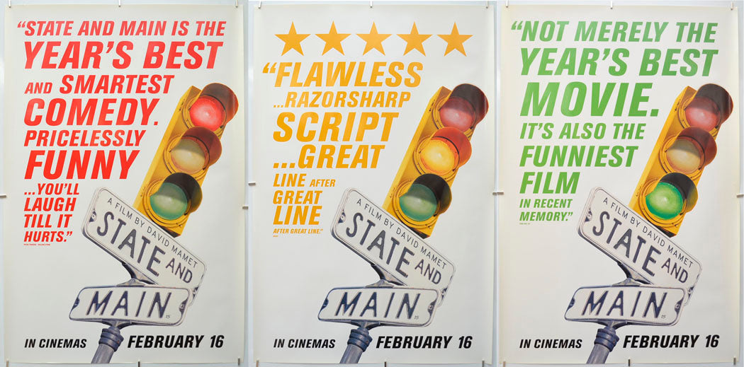 State And Main (Set of 3) Original Double Crown Poster - Film Poster - Movie Poster