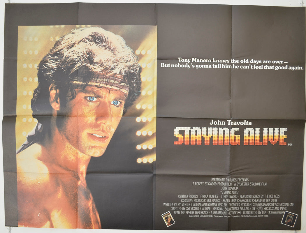 Staying Alive   Original Quad Poster - Film Poster - Movie Poster 