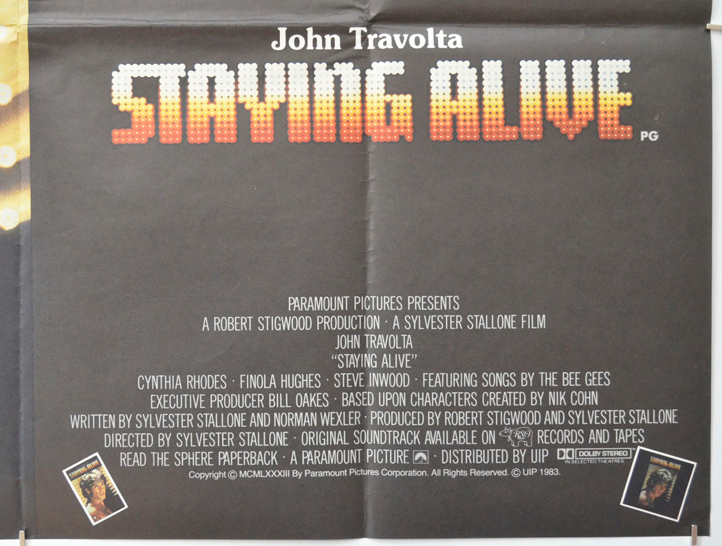 STAYING ALIVE (Bottom Right) Cinema Quad Movie Poster 