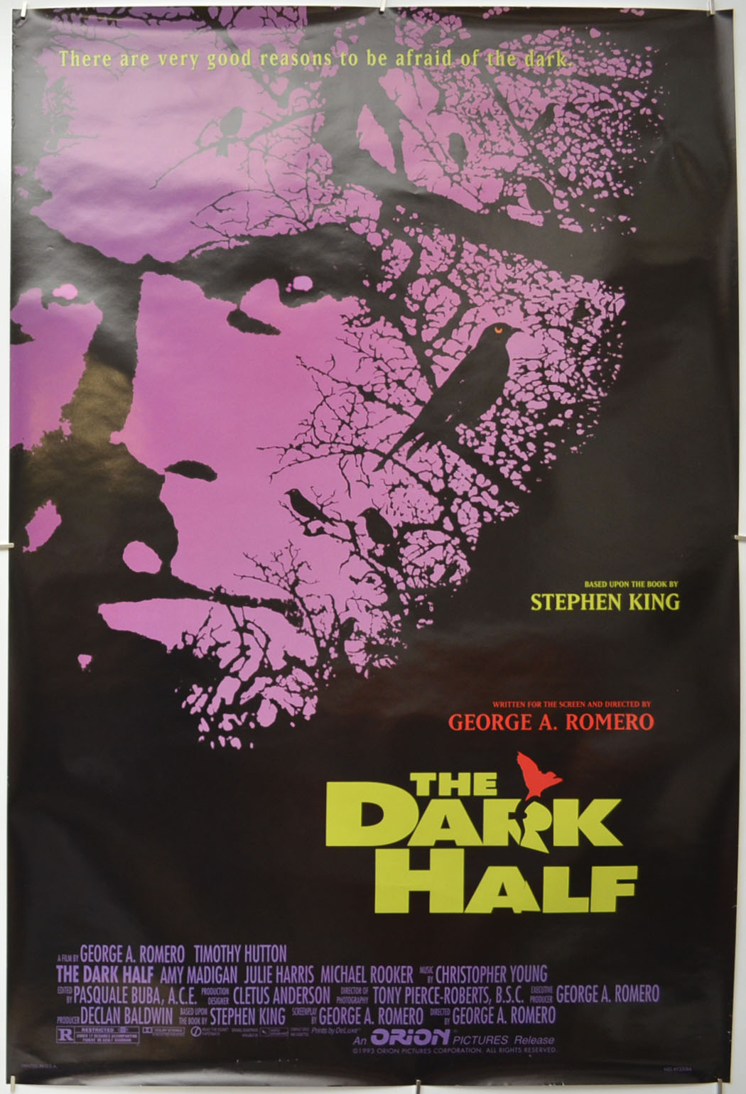 Stephen King's : The Dark Half  Original One Sheet Poster - Film Poster - Movie Poster