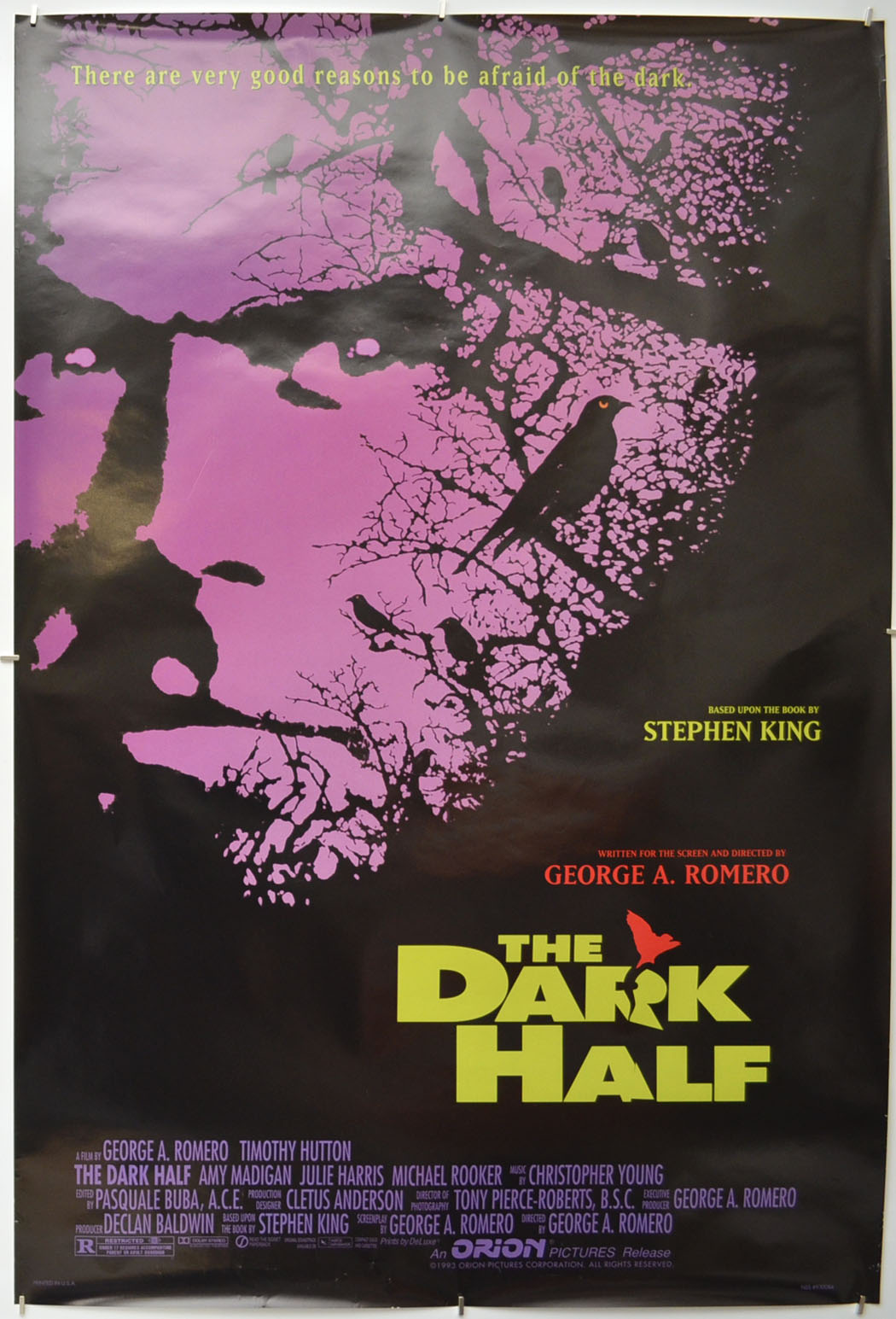 Stephen King's : The Dark Half  Original One Sheet Poster - Film Poster - Movie Poster