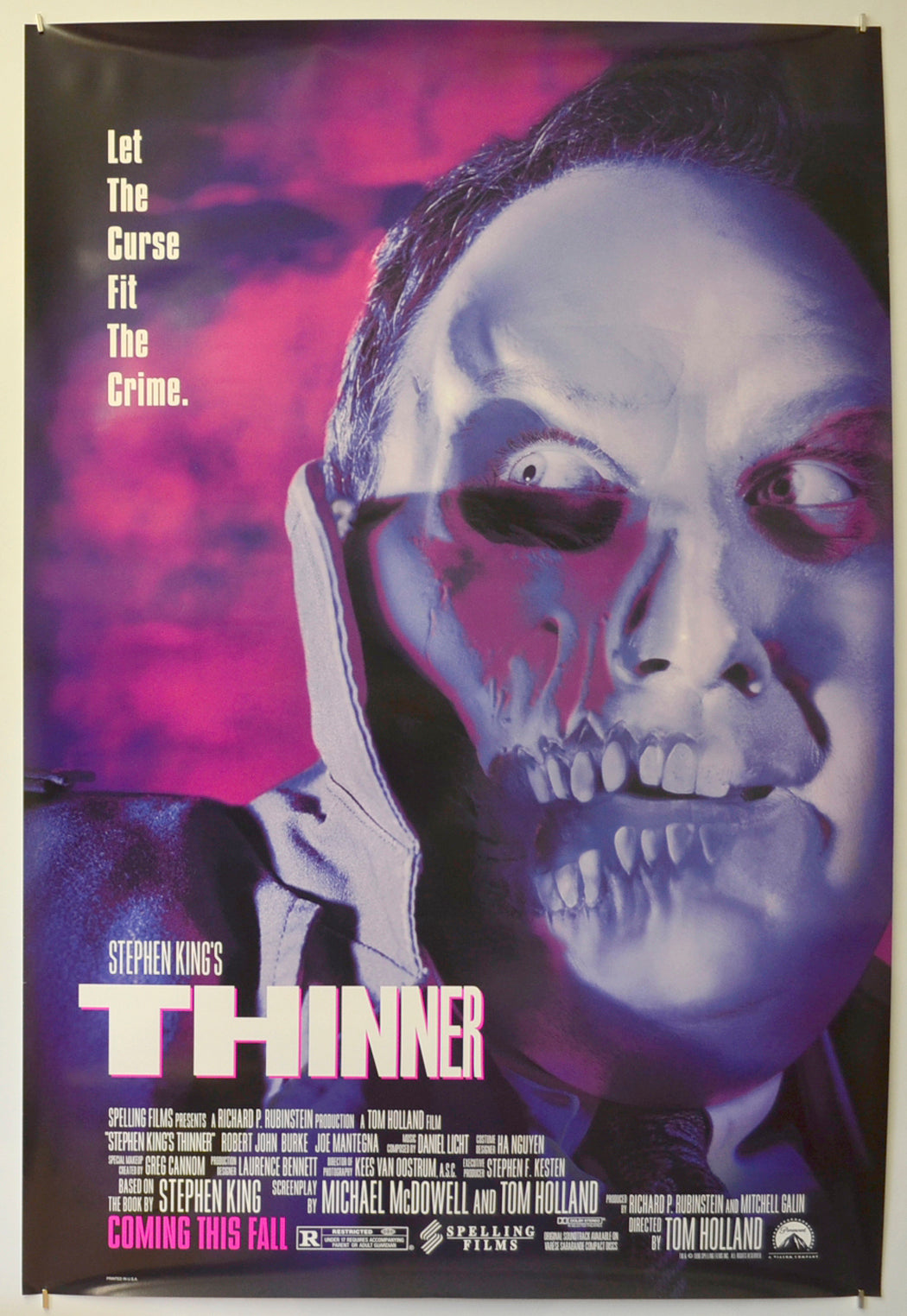 Stephen King's : Thinner  Original One Sheet Poster - Film Poster - Movie Poster