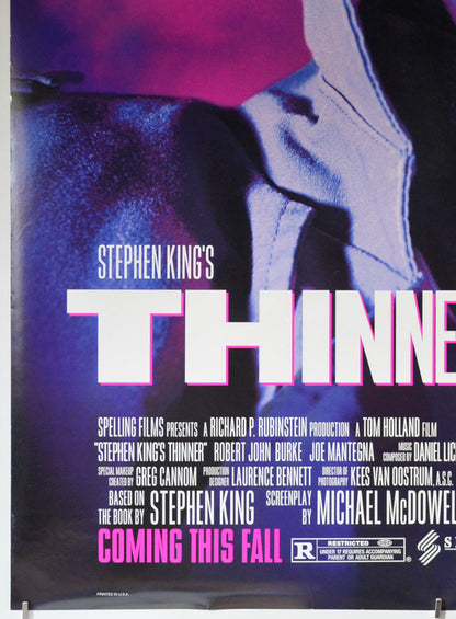 STEPHEN KING’S : THINNER (Bottom Left) Cinema One Sheet Movie Poster 