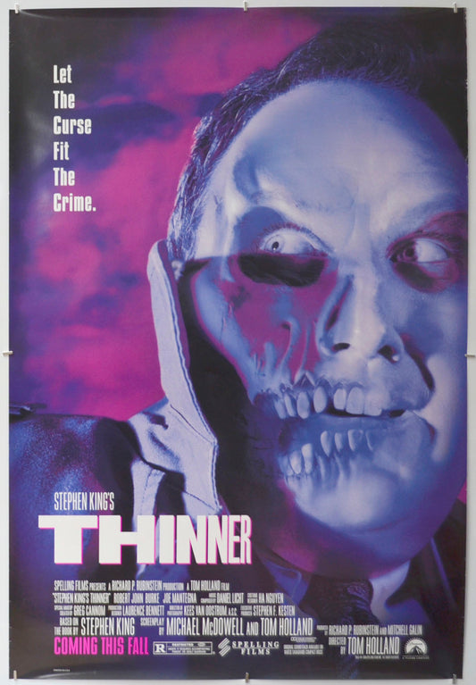 Stephen King's : Thinner Original One Sheet Poster - Film Poster - Movie Poster