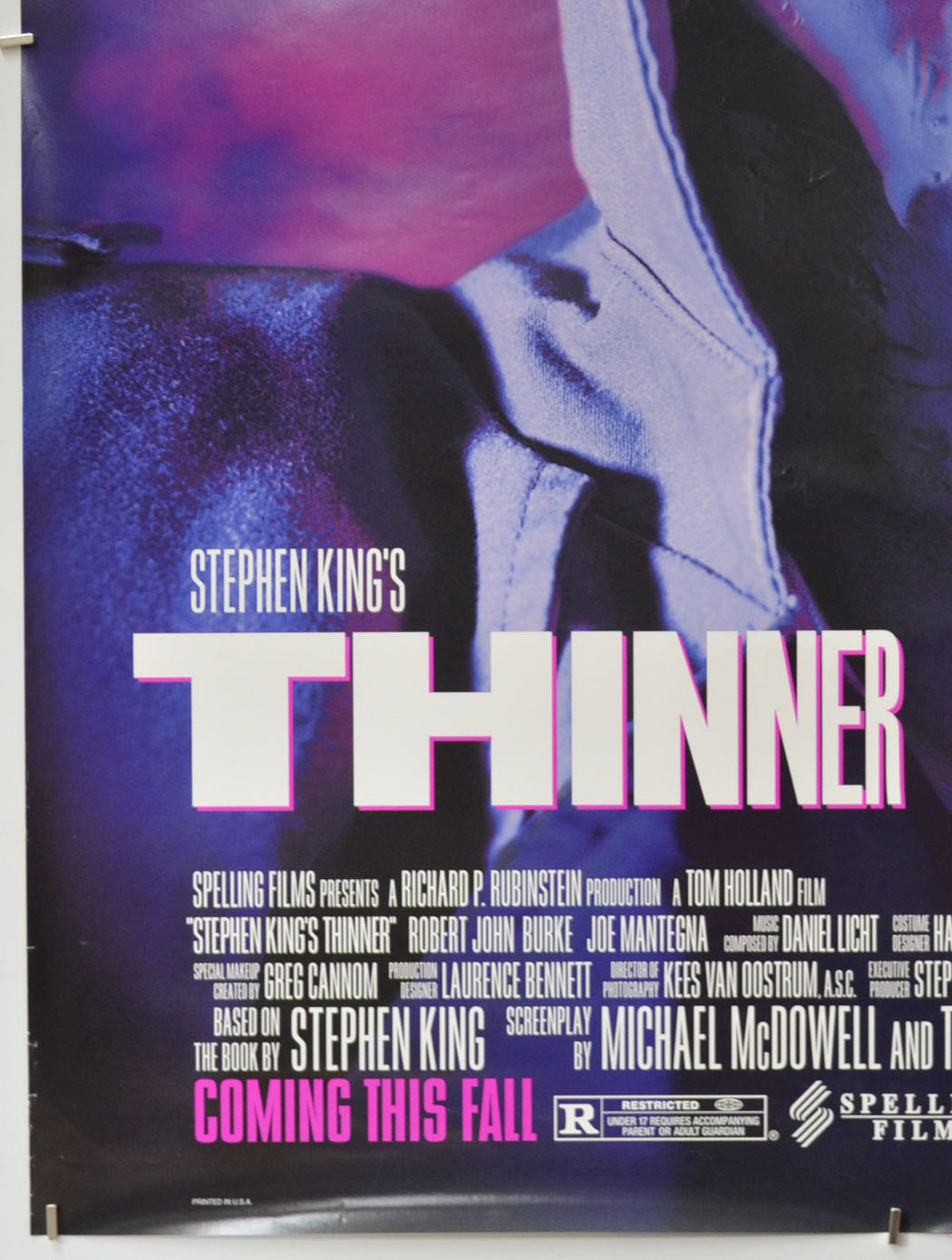 STEPHEN KING’S : THINNER (Bottom Left) Cinema One Sheet Movie Poster 