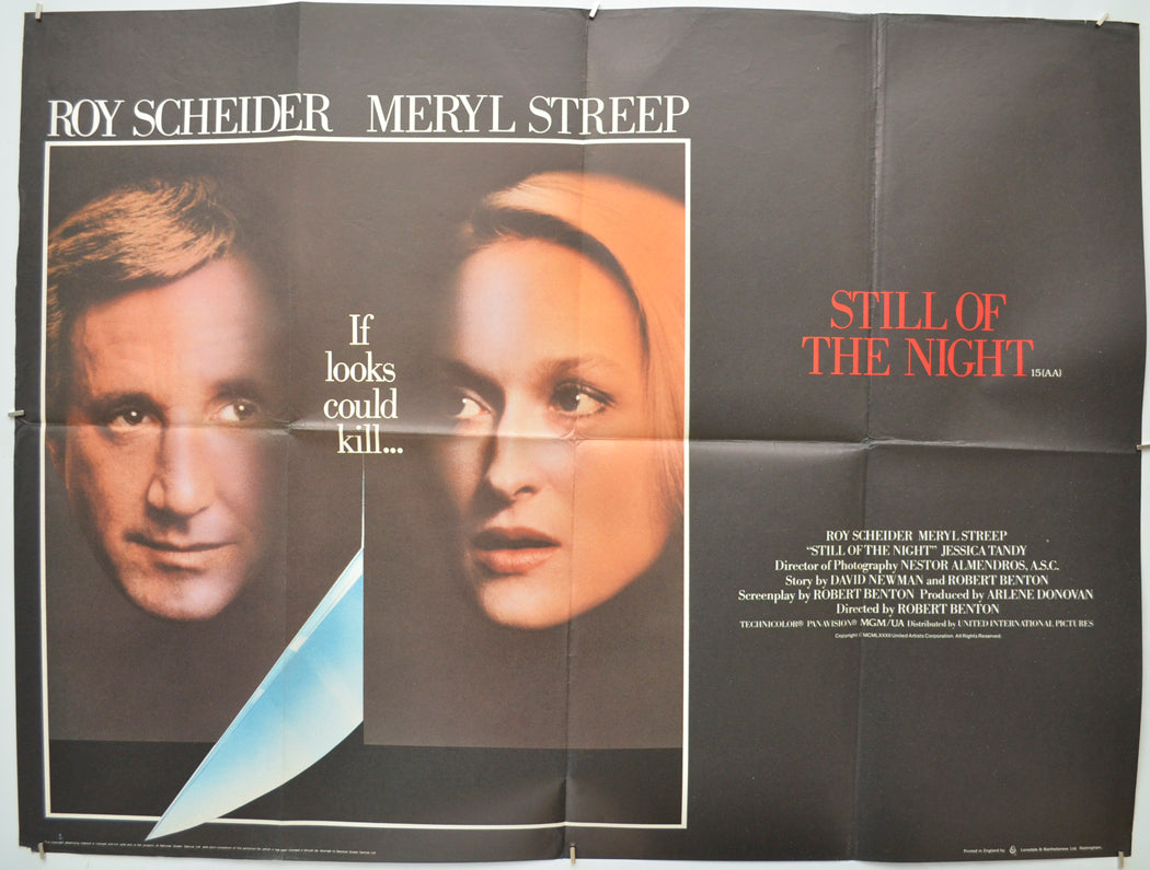 Still Of The Night Original Quad Poster - Film Poster - Movie Poster  