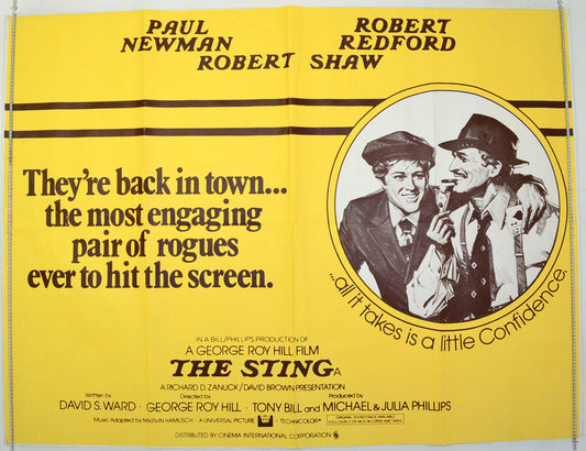 The Sting   (Late 70’s / early 80’s re-release Poster) Original British Quad Poster - Film Poster - Movie Poster