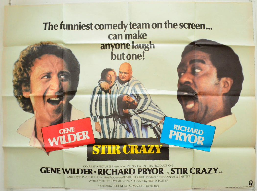 Stir Crazy Original British Quad Poster - Film Poster - Movie Poster 