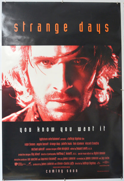 Strange Days (Teaser / Advance Version)  Original One Sheet Poster - Film Poster - Movie Poster