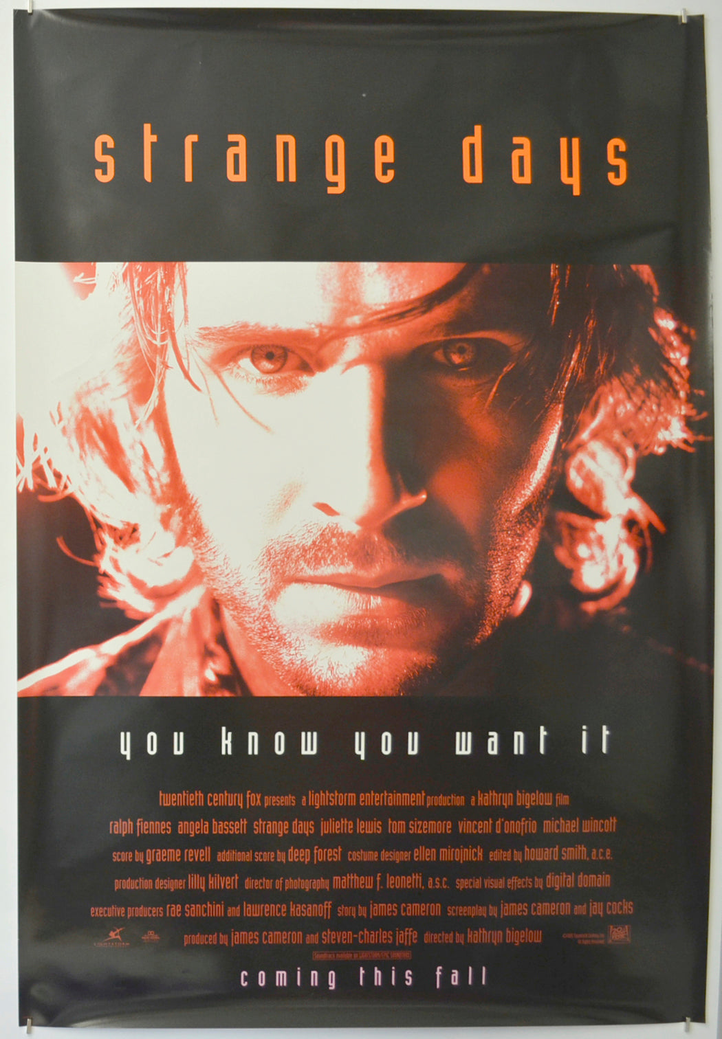 Strange Days (Teaser / Advance Version)  Original One Sheet Poster - Film Poster - Movie Poster