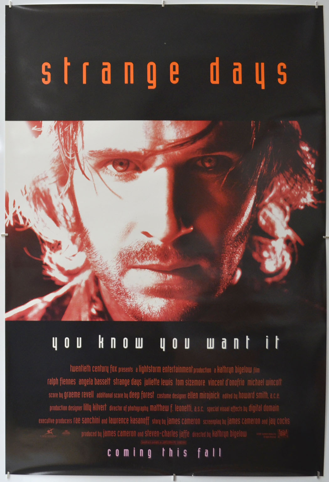 Strange Days (Teaser / Advance Version) Original One Sheet Poster - Film Poster - Movie Poster