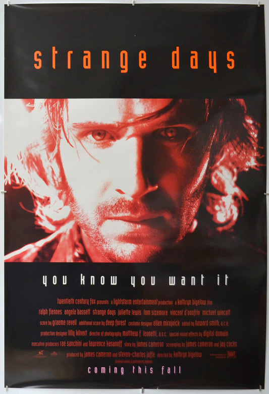 Strange Days (Teaser / Advance Version) Original One Sheet Poster - Film Poster - Movie Poster