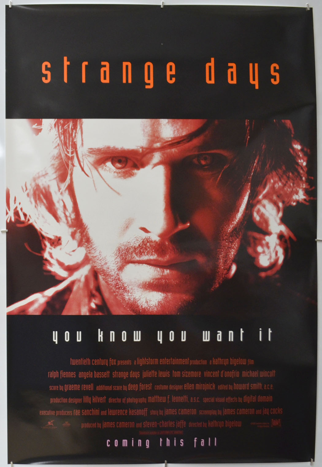 Strange Days (Teaser / Advance Version) Original One Sheet Poster - Film Poster - Movie Poster