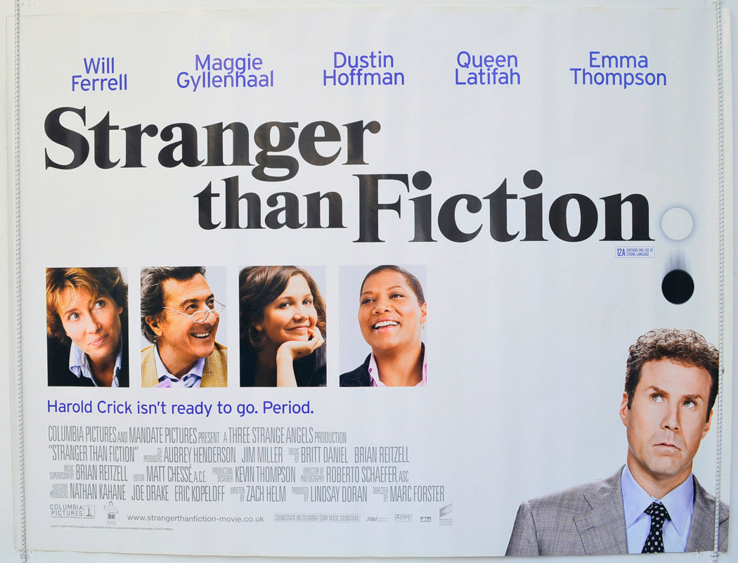 Stranger Than Fiction  Original British Quad Poster - Film Poster - Movie Poster 