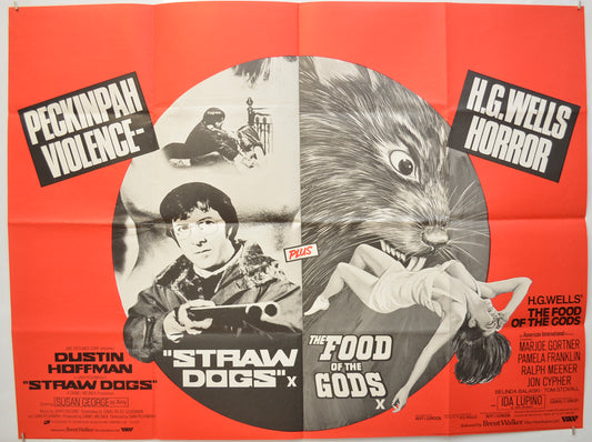 Straw Dogs / Food Of The Gods (Double Bill) Original Quad Poster - Film Poster - Movie Poster