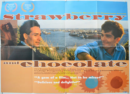 Strawberry And Chocolate (a.k.a. Fresa y chocolate)  Original Quad Poster - Film Poster - Movie Poster  