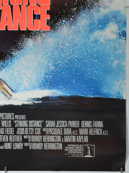 STRIKING DISTANCE (Bottom Right) Cinema One Sheet Movie Poster 