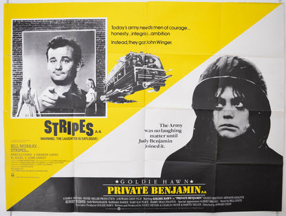 Stripes / Private Benjamin  (Double Bill)  Original Quad Poster - Film Poster - Movie Poster 