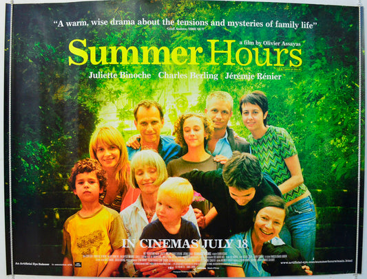 Summer Hours  (a.k.a. L'heure d'été)   Original British Quad Poster - Film Poster - Movie Poster 