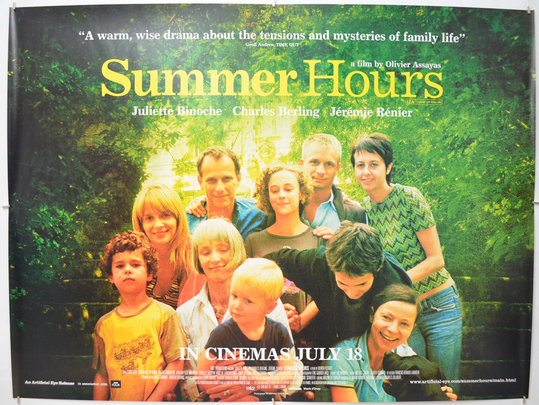 Summer Hours (a.k.a. L'heure d'été)  Original Quad Poster - Film Poster - Movie Poster