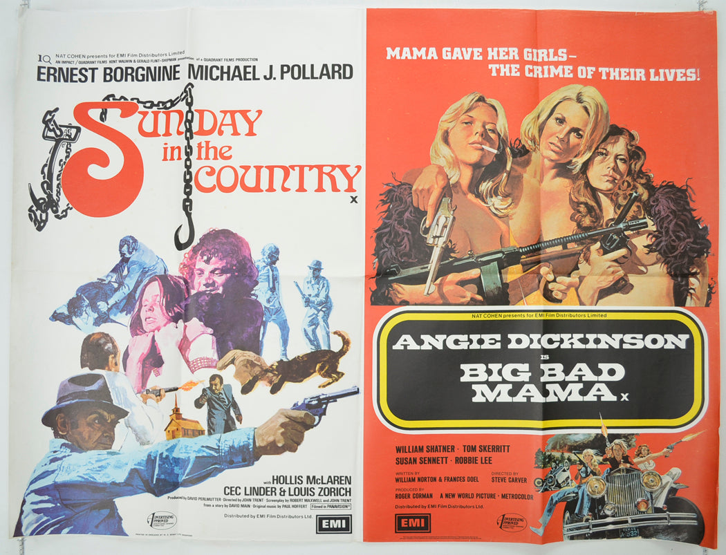 Sunday In The Country / Big Bad Mama  (Double Bill)   Original Quad Poster - Film Poster - Movie Poster