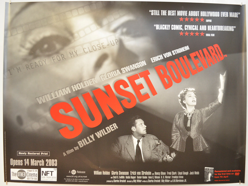 Sunset Boulevard  (2003 BFI re-release poster)   Original Quad Poster - Film Poster - Movie Poster