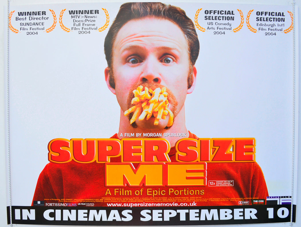 Super Size Me  Original British Quad Poster - Film Poster - Movie Poster 